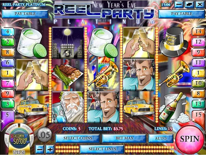 Reel Party Platinum Rival Slot Main Screen Reels