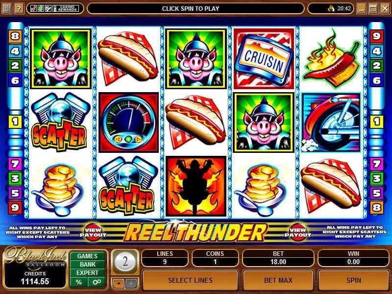 Reel Thunder Microgaming Slot Main Screen Reels