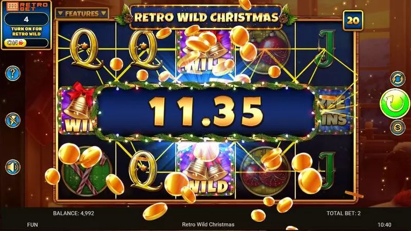 Retro Wild Christmas Spinomenal Slot Winning Screenshot