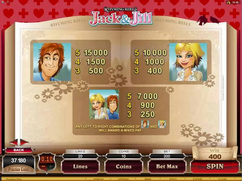 Rhyming Reels - Jack and Jill Microgaming Slot Info and Rules