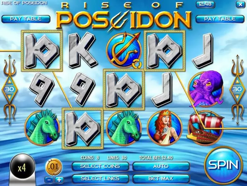 Rise of Poseidon Rival Slot Main Screen Reels