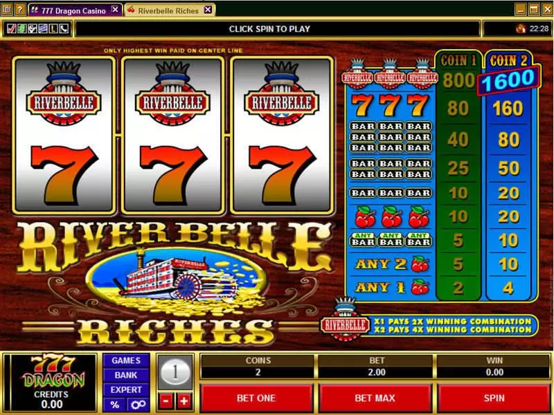 River Belle Riches Microgaming Slot Main Screen Reels
