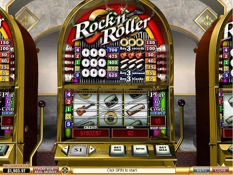 Rock'n'Roller PlayTech Slot Main Screen Reels