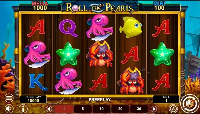 ROLL THE PEARLS HOLD AND WIN 1Spin4Win Slot Main Screen Reels