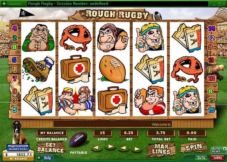 Rough Rugby 888 Slot Main Screen Reels