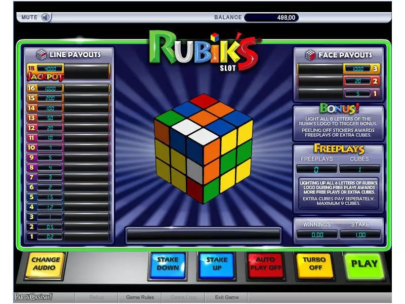 Rubiks bwin.party Slot Main Screen Reels