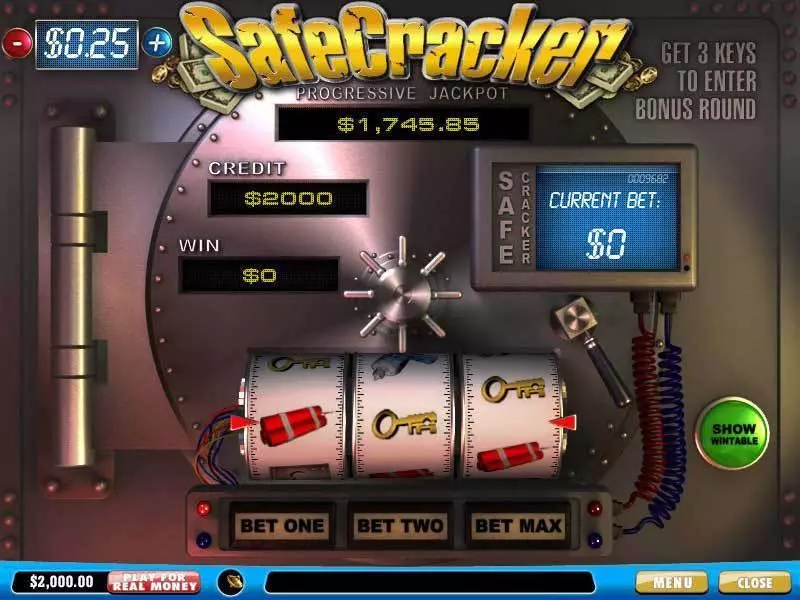 SafeCracker PlayTech Slot Main Screen Reels