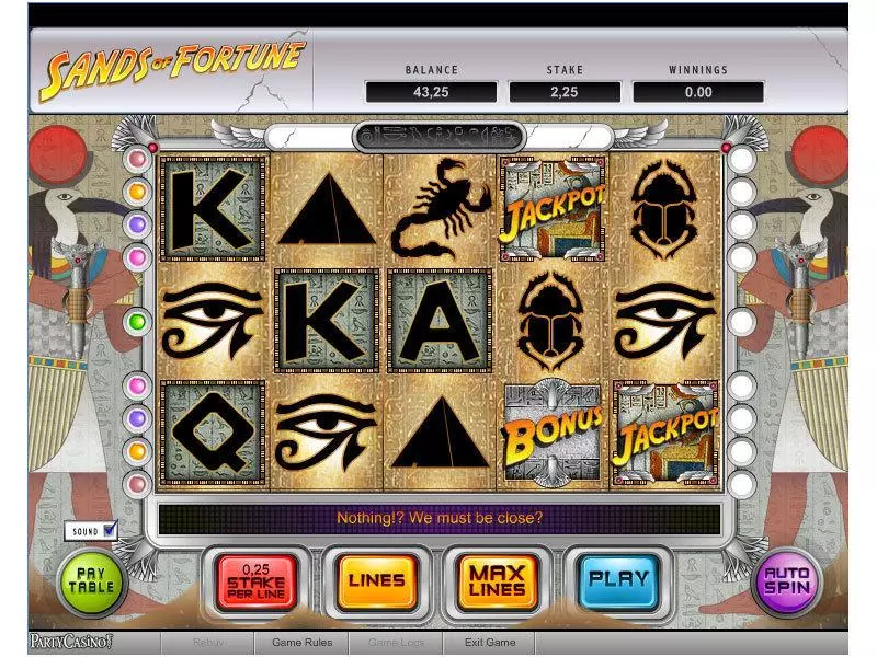 Sands of Fortune bwin.party Slot Main Screen Reels