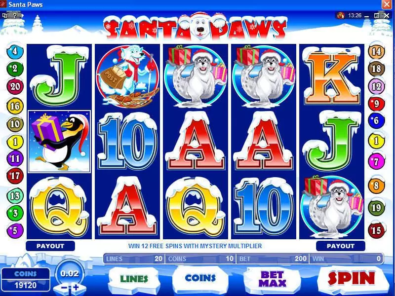 Santa Paws Microgaming Slot Main Screen Reels