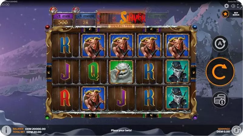 Santa the Slayer Mancala Gaming Slot Main Screen Reels