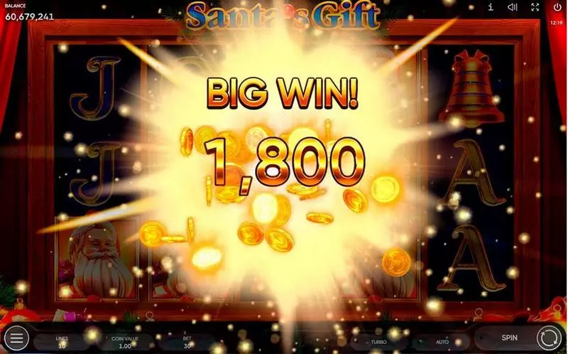 Santa's Gift Endorphina Slot Winning Screenshot