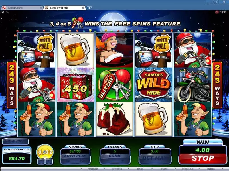 Santa's Wild Ride Microgaming Slot Bonus 1