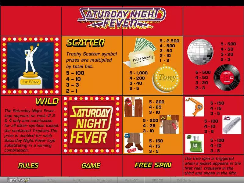 Saturday Night Fever bwin.party Slot Info and Rules