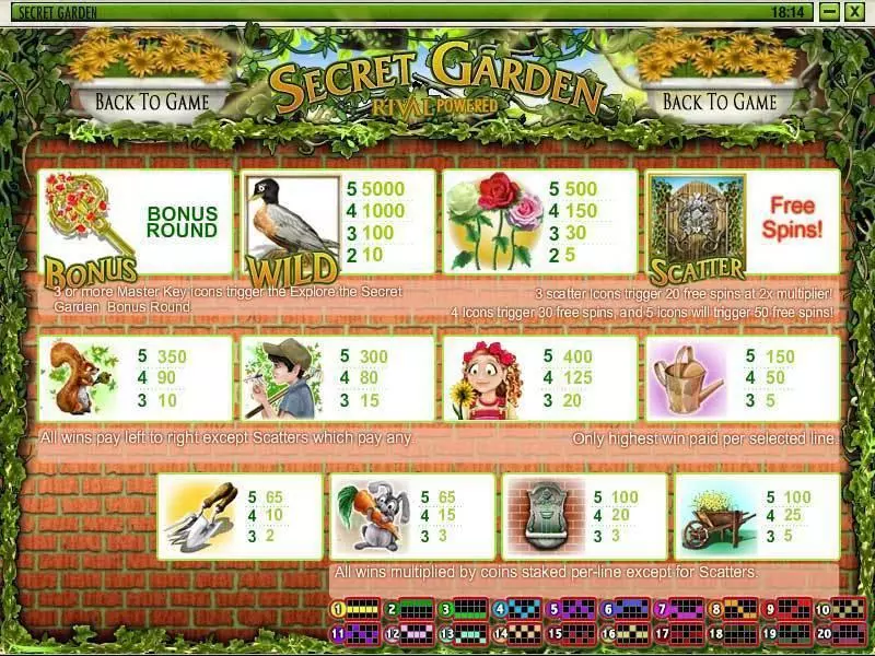 Secret Garden Rival Slot Info and Rules