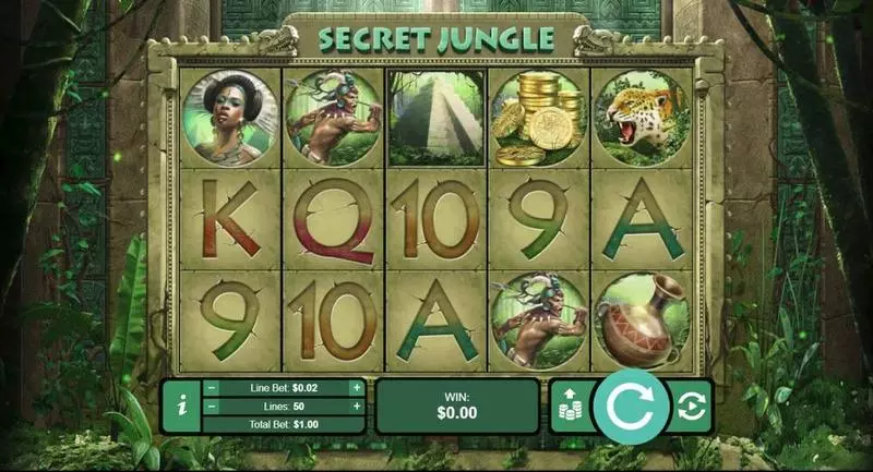 Secret Jungle  RTG Slot Main Screen Reels