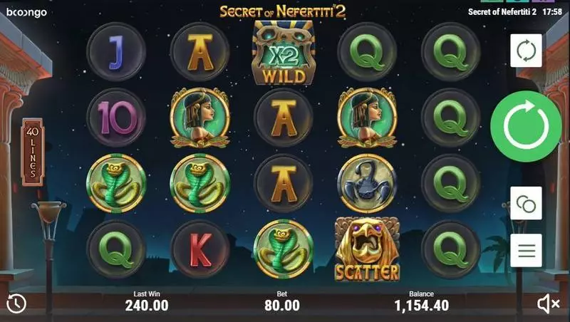 Secret of Nefertiti 2 Booongo Slot Winning Screenshot
