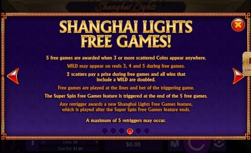 Shanghai Lights RTG Slot Free Spins Feature
