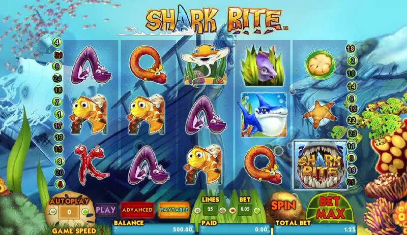 Shark Bite Amaya Slot Main Screen Reels