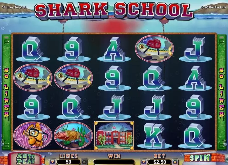 Shark School RTG Slot Main Screen Reels