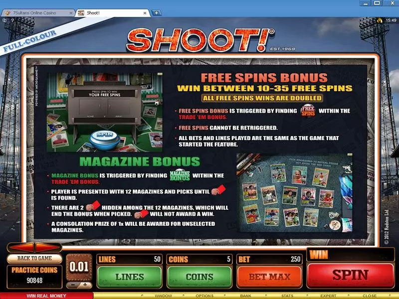 Shoot! Microgaming Slot Bonus 2