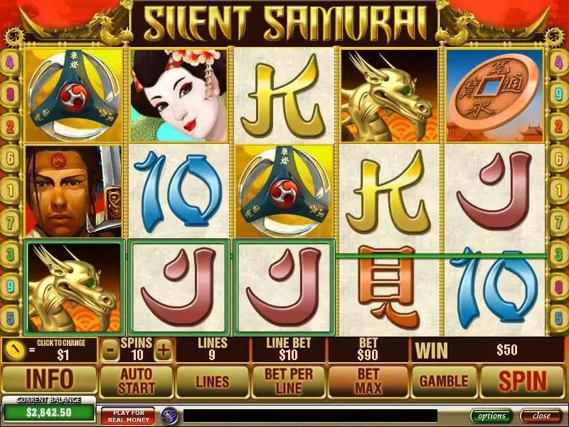 Silent Samurai PlayTech Slot Main Screen Reels