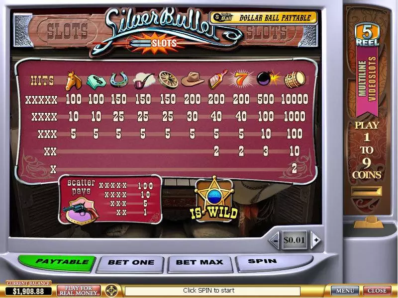 Silver Bullet PlayTech Slot Info and Rules