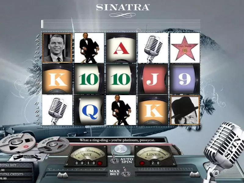Sinatra bwin.party Slot Main Screen Reels