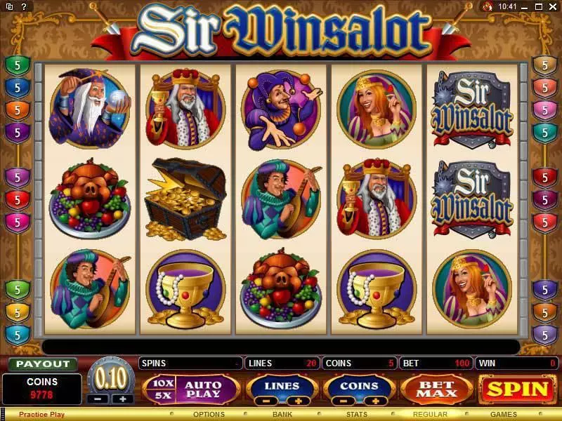 Sir Winsalot Microgaming Slot Main Screen Reels