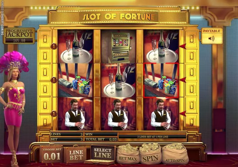 Slot of Fortune Sheriff Gaming Slot Main Screen Reels
