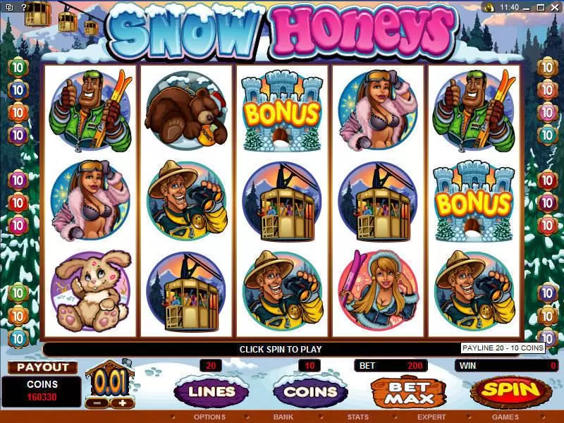 Snow Honeys Microgaming Slot Main Screen Reels