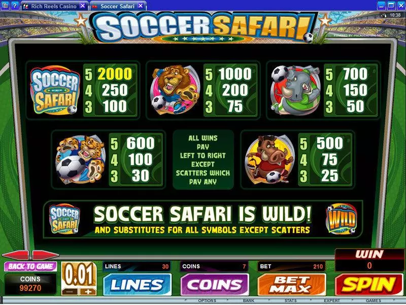 Soccer Safari Microgaming Slot Info and Rules