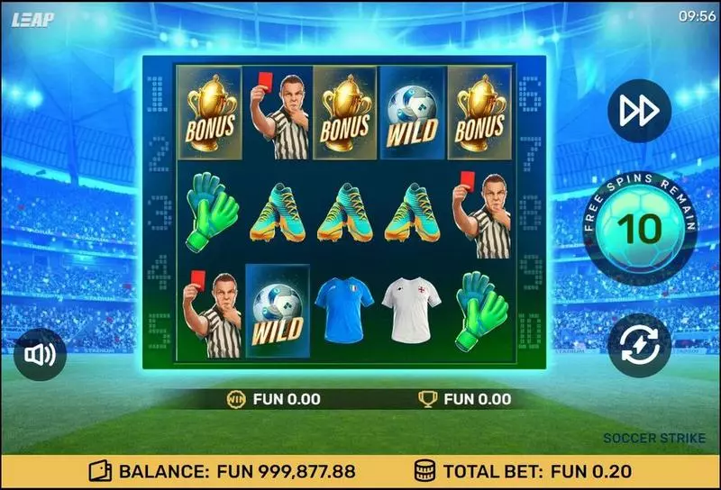 Soccer Strike Leap Gaming Slot Main Screen Reels