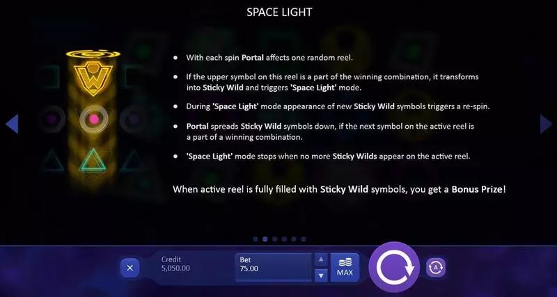 Space Lights Playson Slot Info and Rules