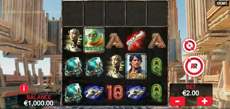 Space Wins Red Rake Gaming Slot Main Screen Reels