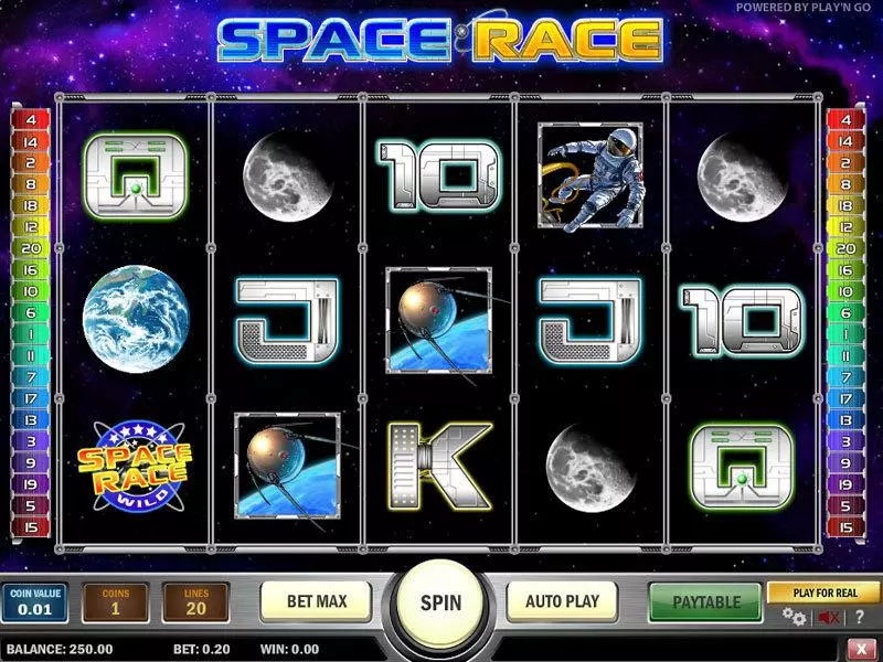 Spacerace Play'n GO Slot Main Screen Reels