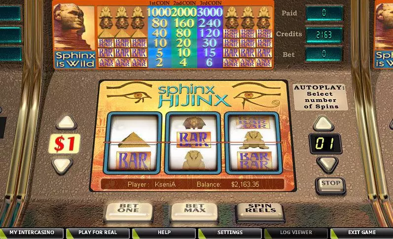 Sphinx Hijinx CryptoLogic Slot Main Screen Reels