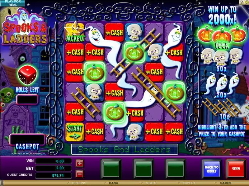 Spooks and Ladders Microgaming Slot Bonus 1