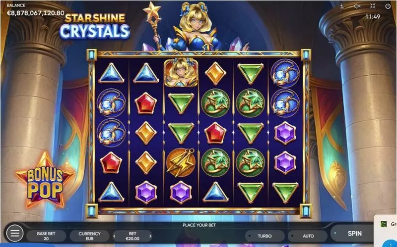 Starshine Crystals Endorphina Slot Main Screen Reels