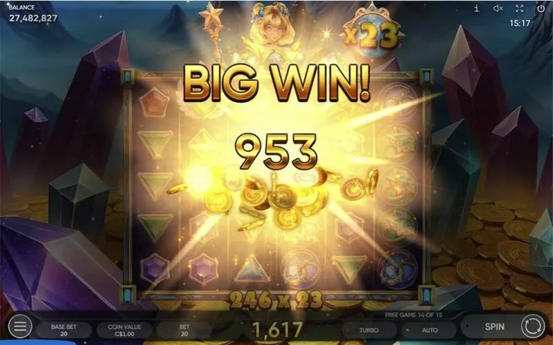 Starshine Crystals Endorphina Slot Winning Screenshot