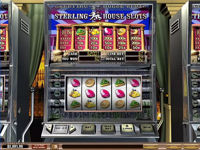 Sterling House PlayTech Slot Main Screen Reels