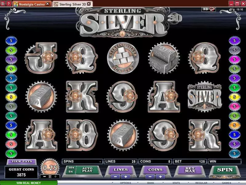 Sterling Silver 3D Microgaming Slot Main Screen Reels