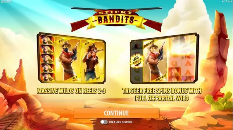 Sticky Bandits Quickspin Slot Info and Rules