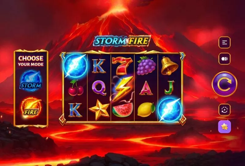 Storm vs Fire TrueLab Games Slot Main Screen Reels