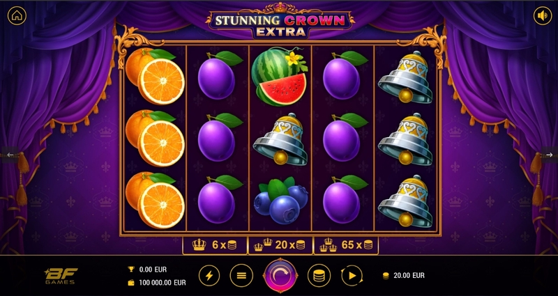 Stunning Crown Extra BF Games Slot Main Screen Reels