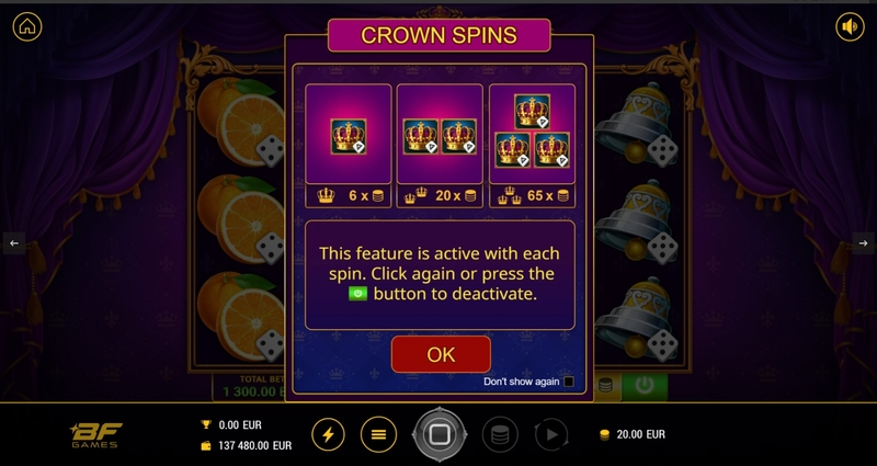 Stunning Crown Extra Dice BF Games Slot Info and Rules