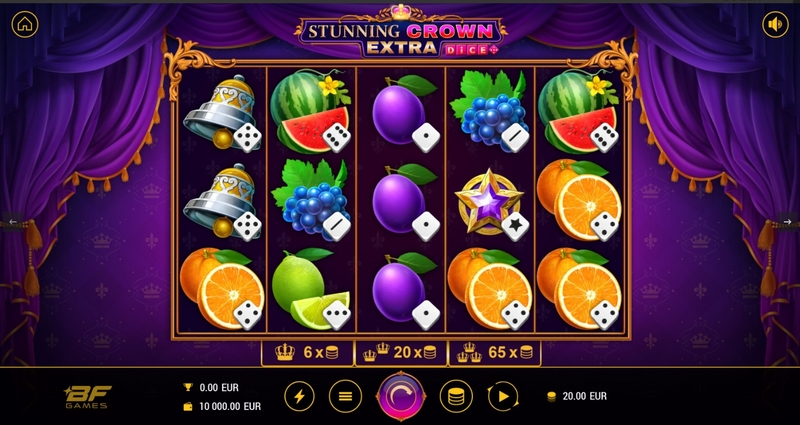 Stunning Crown Extra Dice BF Games Slot Main Screen Reels