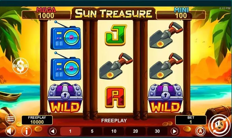 Sun Treasure  Slot Main Screen Reels