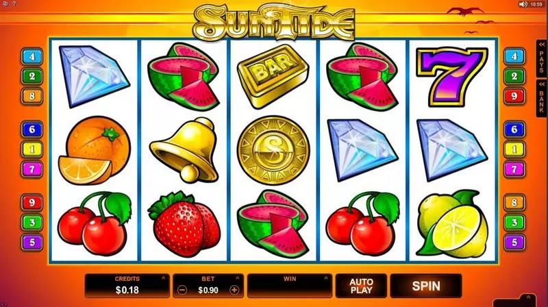 SunTide Microgaming Slot Introduction Screen