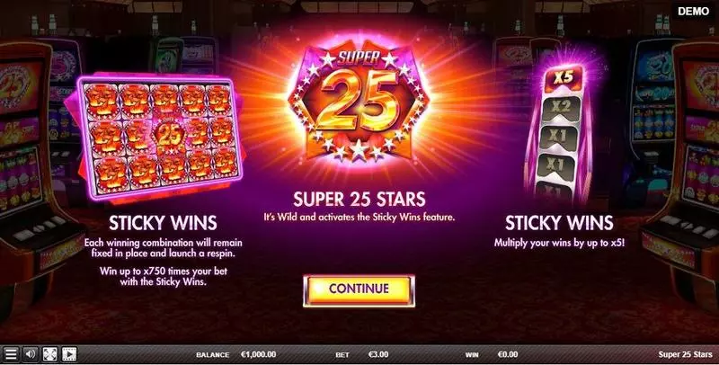 Super 25 Stars Red Rake Gaming Slot Info and Rules