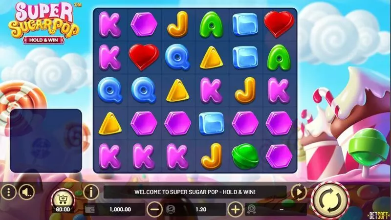 Super Sugar Pop - HOLD and WIN BetSoft Slot Main Screen Reels